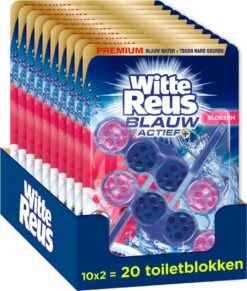 Witte Reus Blauw Actief Toiletblok - Bloesem - WC Blokjes Voordeelverpakking - 20 Stuks -Schoonmaakmiddelen 1020x1200