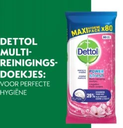 Dettol - Schoonmaakdoekjes - Power & Fresh - Kersenbloesem - 4 X 80 Stuks - Voordeelverpakking -Schoonmaakmiddelen 1159x1200