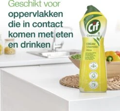 Cif CleanBoost Cream Citroen Schuurmiddel - 8 X 750 Ml - Voordeelverpakking -Schoonmaakmiddelen 1200x1118