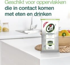 Cif Disinfect & Shine Wipes Doden 99,99% Van De Bacteriën Original Desinfecterende Schoonmaakdoekjes, Van 100% Biologisch Afbreekbaar Textiel 5 X 75 Doekjes -Schoonmaakmiddelen 1200x1118 3