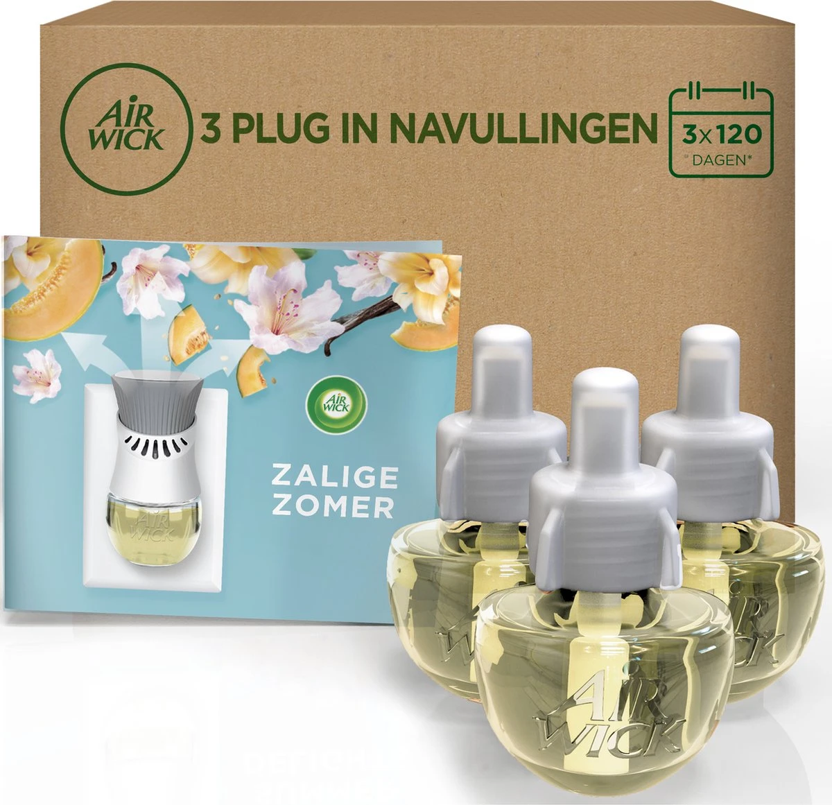 Air Wick Elektrische Luchtverfrisser - Zalige Zomer - 3 Navullingen 3 Air Wick Elektrische Luchtverfrisser - Zalige Zomer - 3 Navullingen