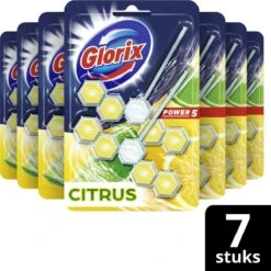 Glorix Power 5 Toiletblokken - Citroen - 7 X 2 Stuks - Voordeelverpakking -Schoonmaakmiddelen 1200x1198 10