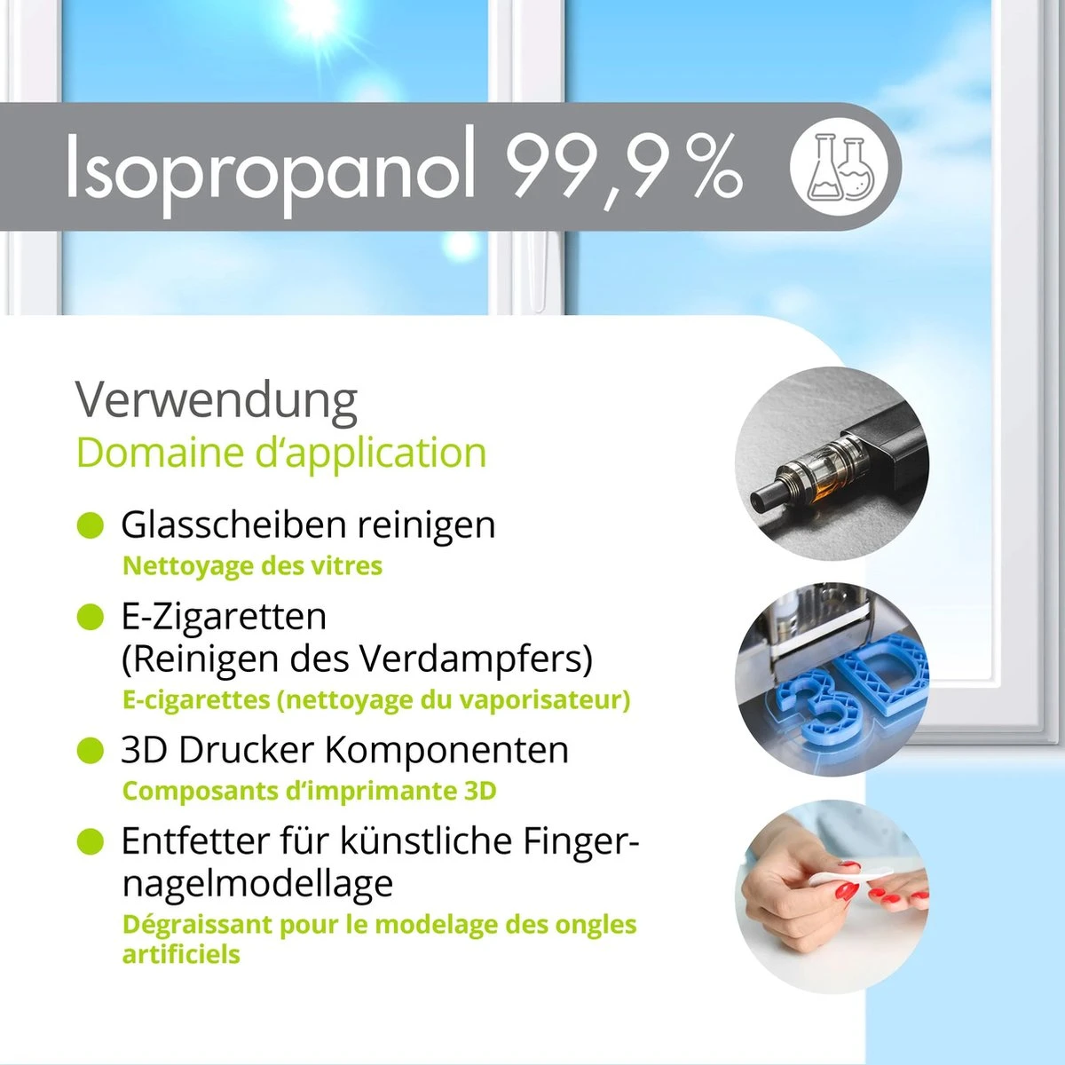 Isopropyl Alcohol - Isopropanol - IPA - Isopropyl - 99,9% Zuiver - 1000ml - Inclusief Trechter 8 Isopropyl Alcohol - Isopropanol - IPA - Isopropyl - 99,9% Zuiver - 1000ml - Inclusief Trechter - Afbeelding 6