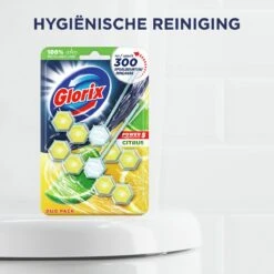 Glorix Power 5 Toiletblokken - Citroen - 7 X 2 Stuks - Voordeelverpakking -Schoonmaakmiddelen 1200x1200 400