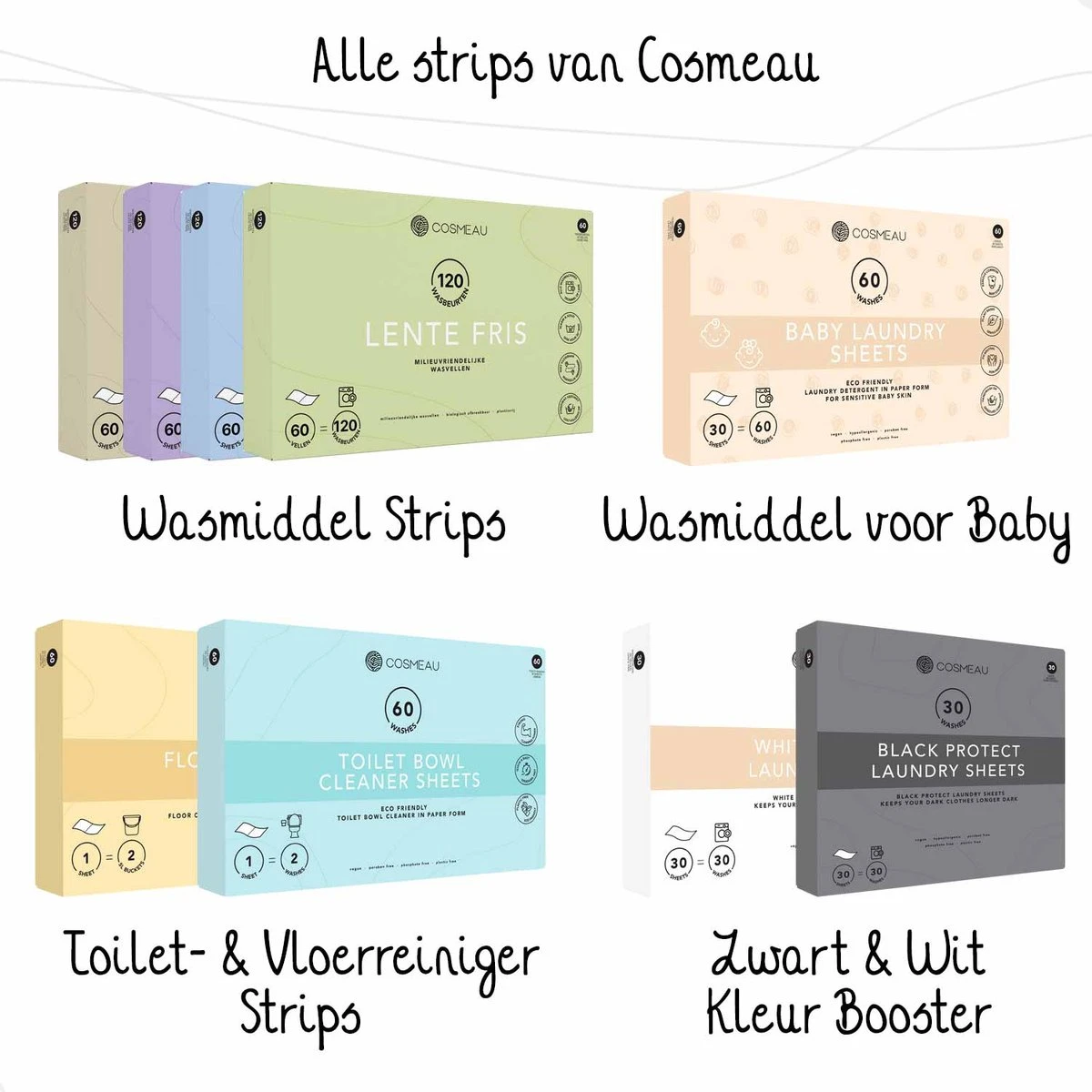 Cosmeau Toiletreiniger Sheets 60 Beurten Wasvellen Detergent Sheets Eco Toilet Strips - Cosmo Cosmea Kosmo 10 Cosmeau Toiletreiniger Sheets 60 Beurten Wasvellen Detergent Sheets Eco Toilet Strips - Cosmo Cosmea Kosmo - Afbeelding 8