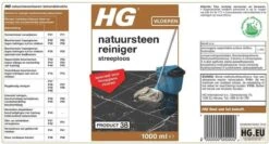 HG Natuursteen Reiniger Glansvloeren 1L - Marmer & Natuursteen - Streeploos Schoon - 20 Dweilbeurten -Schoonmaakmiddelen 1200x645