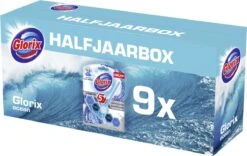 Glorix Power 5 Toiletblokken - Ocean - 9 Stuks - Halfjaarbox - Voordeelverpakking -Schoonmaakmiddelen 1200x760 3