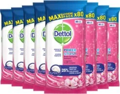 Dettol - Schoonmaakdoekjes - Power & Fresh - Kersenbloesem - 80 Stuks X8 12 Dettol - Schoonmaakdoekjes - Power & Fresh - Kersenbloesem - 80 Stuks X8 -Schoonmaakmiddelen 1200x942
