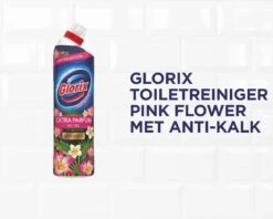 Glorix WC Powergel Toiletreiniger Pink Flower - 6 X 750 Ml - Voordeelverpakking -Schoonmaakmiddelen 1200x961