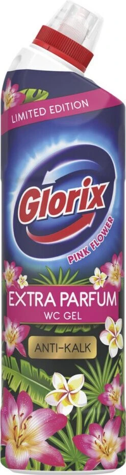 Glorix WC Powergel Toiletreiniger Pink Flower - 6 X 750 Ml - Voordeelverpakking -Schoonmaakmiddelen 320x1200 1