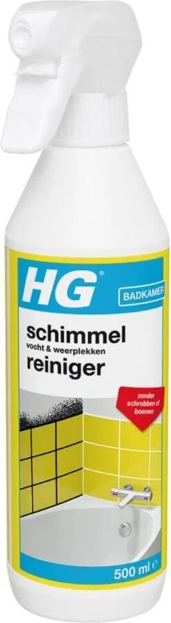 HG Schimmelreiniger - 500ml - De NR 1 Schimmelverwijderaar - Vernietigt De Hardnekkigste Schimmel - Geschikt Voor De Badkamer, Tegel-, Siliconenvoegen, Stucwerk -Schoonmaakmiddelen 331x1200