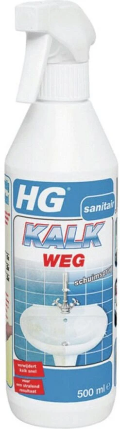 HG Kalkweg Schuimspray - 500ml - 100% Glans - Verwijdert En Voorkomt Kalk - Biologisch Afbreekbaar -Schoonmaakmiddelen 337x1200