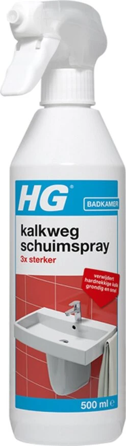 HG Kalkweg Schuimspray 3x Sterker - 500ml - Verwijdert Extreme Kalkresten - 100% Opgelost, 100% Resultaat -Schoonmaakmiddelen 340x1200