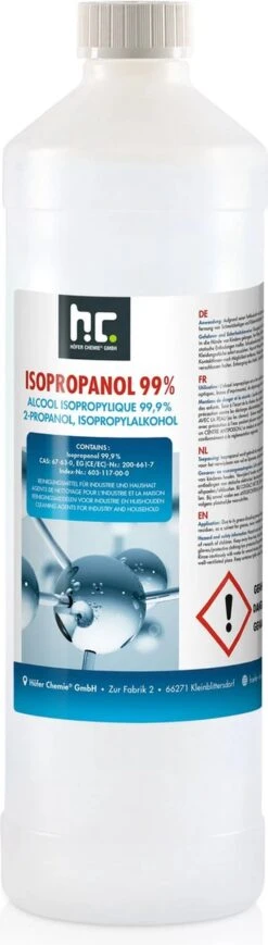 Isopropyl Alcohol - Isopropanol - IPA - Isopropyl - 99,9% Zuiver - 1000ml - Inclusief Trechter 11 Isopropyl Alcohol - Isopropanol - IPA - Isopropyl - 99,9% Zuiver - 1000ml - Inclusief Trechter -Schoonmaakmiddelen 341x1200