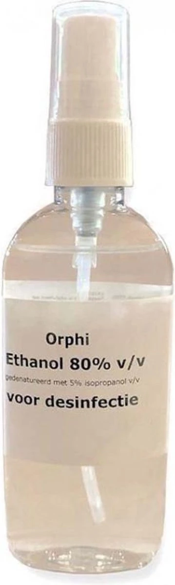 Alcohol Spray 80% - 100ml. Met Spray Kop 3 Alcohol Spray 80% - 100ml. Met Spray Kop