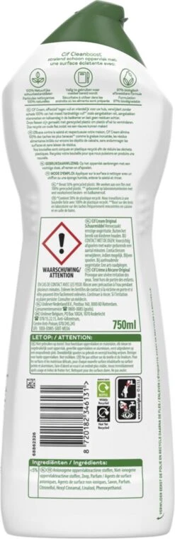 Cif CleanBoost Cream Original Schuurmiddel - 8 X 750 Ml - Voordeelverpakking -Schoonmaakmiddelen 390x1200 4