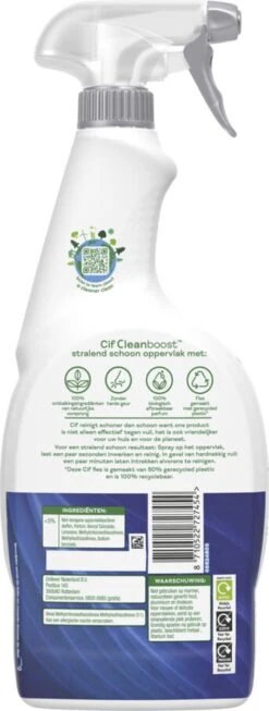 Cif CleanBoost Power & Shine Badkamer Spray - 6 X 750 Ml - Voordeelverpakking -Schoonmaakmiddelen 454x1200 1