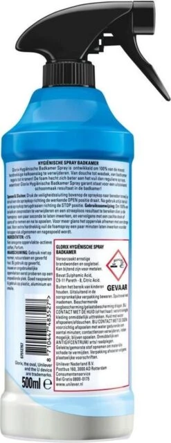 Glorix Hygiënische Badkamer Foamspray - 6 X 500 Ml - Voordeelverpakking -Schoonmaakmiddelen 463x1200