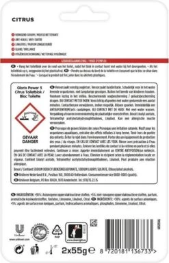 Glorix Power 5 Toiletblokken - Citroen - 7 X 2 Stuks - Voordeelverpakking -Schoonmaakmiddelen 774x1200