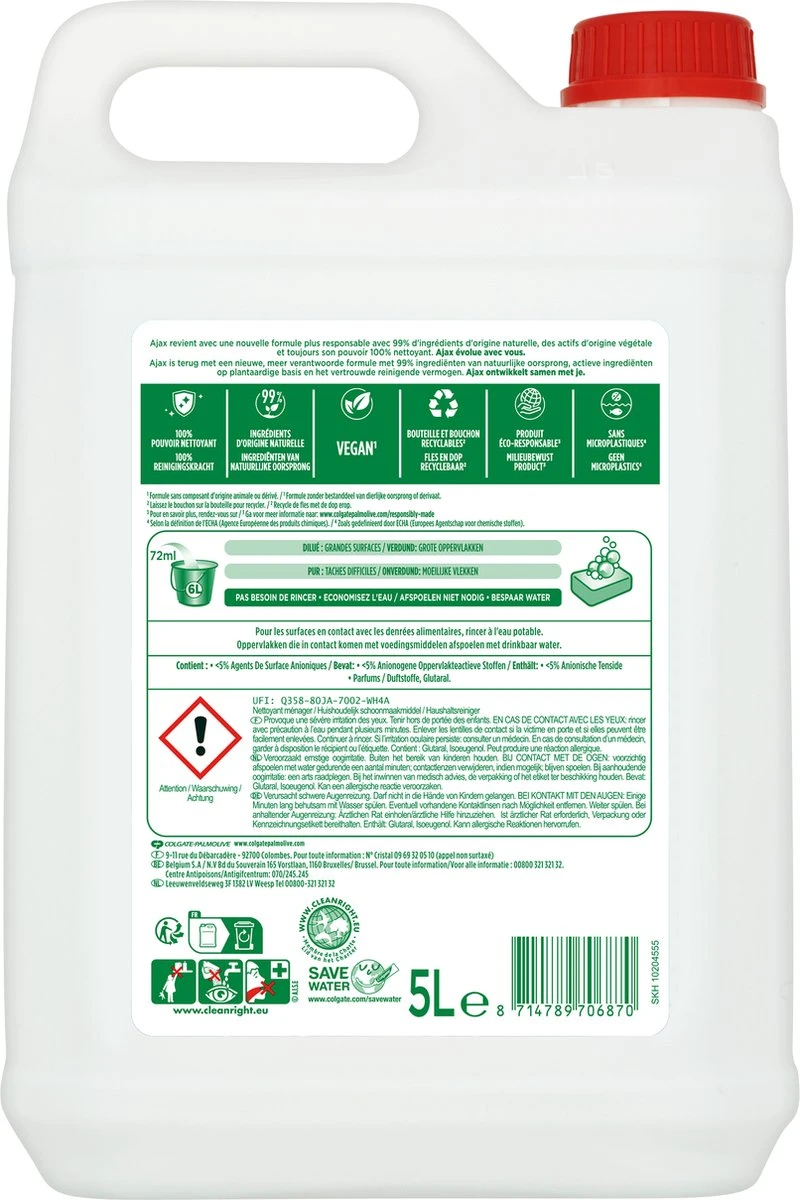 Ajax® Ajax Allesreiniger Fris 2 X 5L - Voordeelverpakking 5 Ajax® Ajax Allesreiniger Fris 2 X 5L - Voordeelverpakking - Afbeelding 3