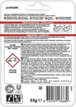 Glorix Power 5 Toiletblokken - Lavendel - 9 Stuks - Voordeelverpakking -Schoonmaakmiddelen 860x1200