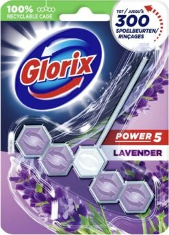 Glorix Power 5 Toiletblokken - Lavendel - 9 Stuks - Voordeelverpakking -Schoonmaakmiddelen 861x1200