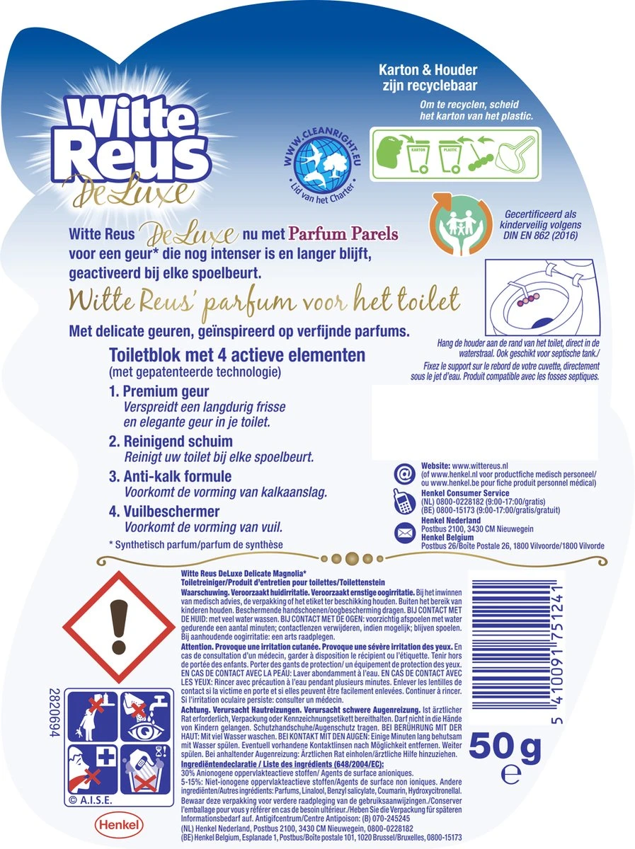 Witte Reus DeLuxe Toiletblok - Delicate Magnolia - WC Blokjes Voordeelverpakking - 10 Stuks 12 Witte Reus DeLuxe Toiletblok - Delicate Magnolia - WC Blokjes Voordeelverpakking - 10 Stuks - Afbeelding 10