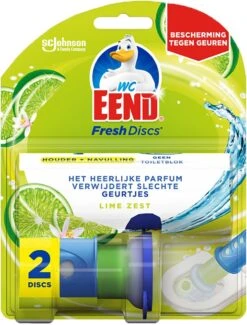 WC Eend Houder Fresh Discs Lime Zest + 3 X 6 Discs Navulling -Schoonmaakmiddelen 913x1200 1