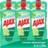 Ajax® Ajax Allesreiniger Limoen 6 X 1.25L - Voordeelverpakking -Schoonmaakmiddelen 960x1200 1
